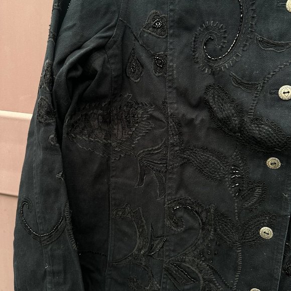Laura Ashley Black Jean Jacket - Picture 12 of 12